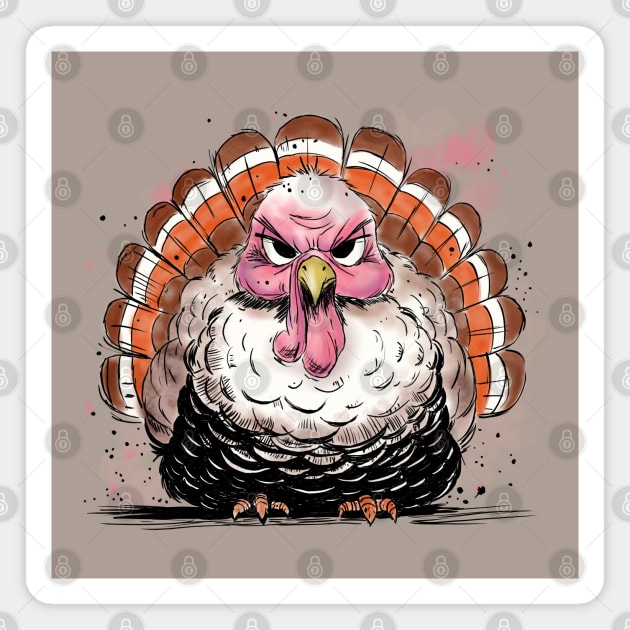 Grumpy Turkey Magnet by H. R. Sinclair